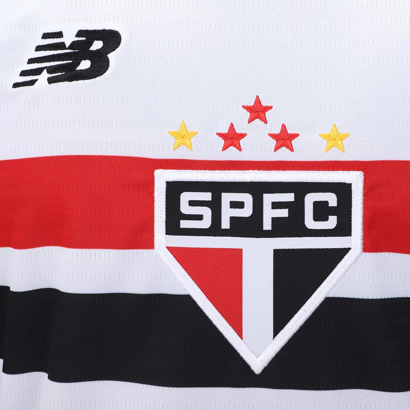 Camisa São Paulo I 24/25 s/n° Jogador Masculina - Branco+Vermelho
