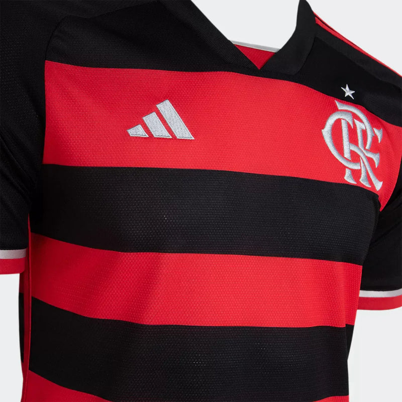 Camisa Flamengo I 24/25 s/n° Torcedor Masculina - Vermelho+Preto
