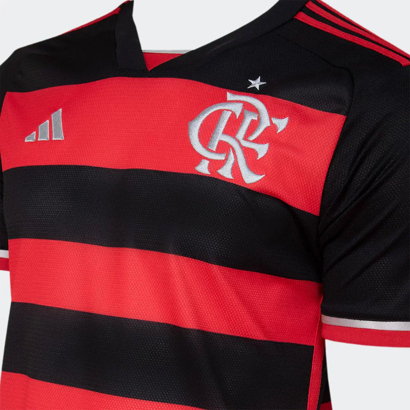 Camisa Flamengo I 24/25 s/n° Torcedor Masculina - Vermelho+Preto